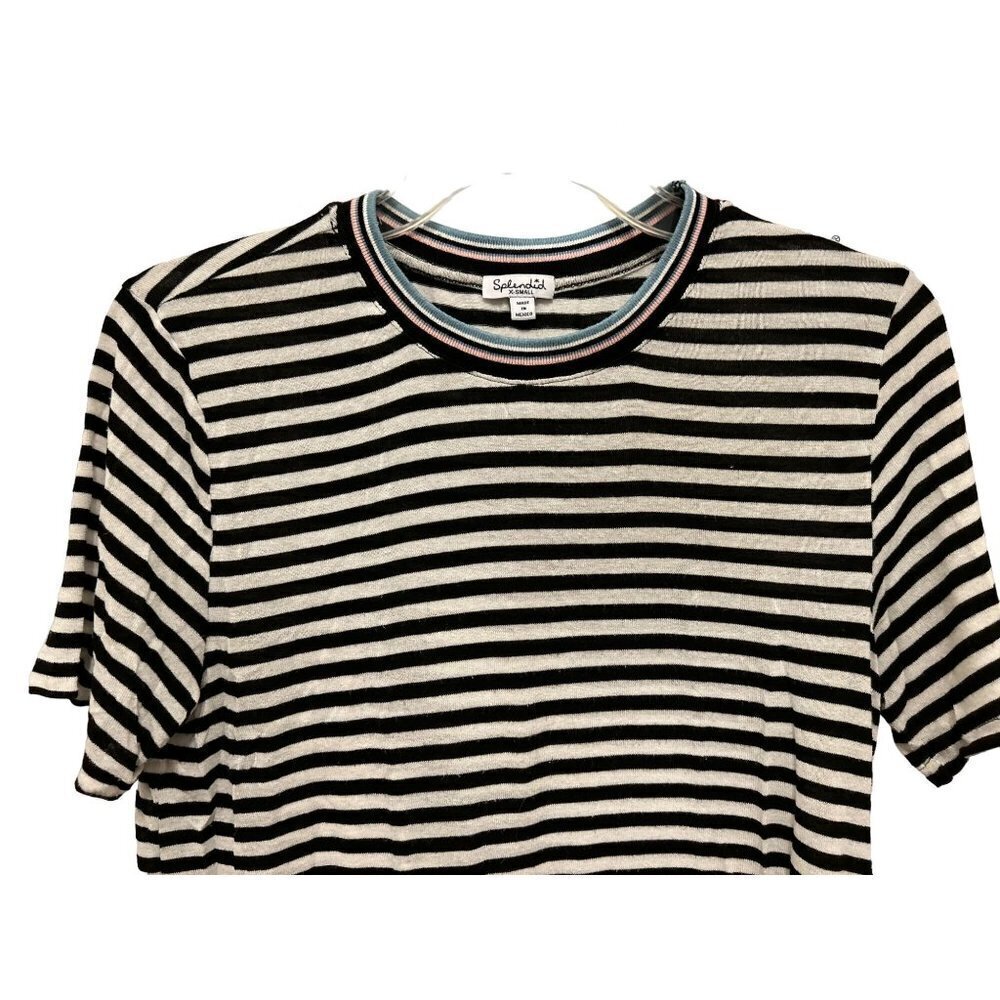 Women's XSmall Splendid Nautical Tee Tshirt Cotton Spandex